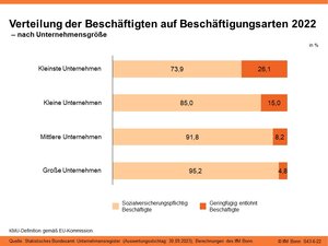 Verteilung der Beschäftigten auf Beschäftigungsarten 2022